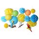 Blue Yellow  Paper Lantern Honeycomb Parrot party Decoration Kit - paperjazz
