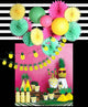 Green Yellow Pink Paper Lantern Pineapple Banner Decoration for Summer Party - paperjazz