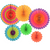 Easy Joy 6pcs Fiesta Party Decorations Mexican Paper Flowers for Cinco de Mayo Colorful Fans Pompoms Carnival Party