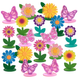 Easy Joy 18pcs Spring Summer Dexoration Butterfly Daisy Flower Felt Centerpieces