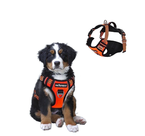 Easy Joy Dog Harness Adjustable with Handle Anti Pull Orange S