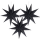 EASY JOY 3pcs 9-Pointed Black Paper Star Lantern Hanging Star Lampshade for Birthday Wedding Party Decoration