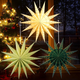 EASY JOY Sage Green 9-Pointed 12 Inch Paper Star Lanterns Christmas Hanging Lamp Paper Decorations Shade Wedding Birthday Christmas Home Party Decorations