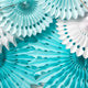 Light Blue Paper Fans or Pinwheel - paperjazz