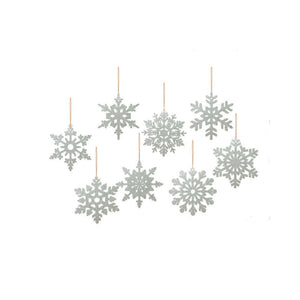Silver Glitter Snowflake Pendant - paperjazz